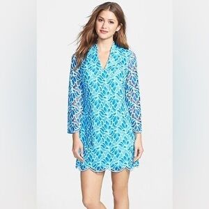 Lilly Pulitzer Vibrant Blue Lace Mini Dress